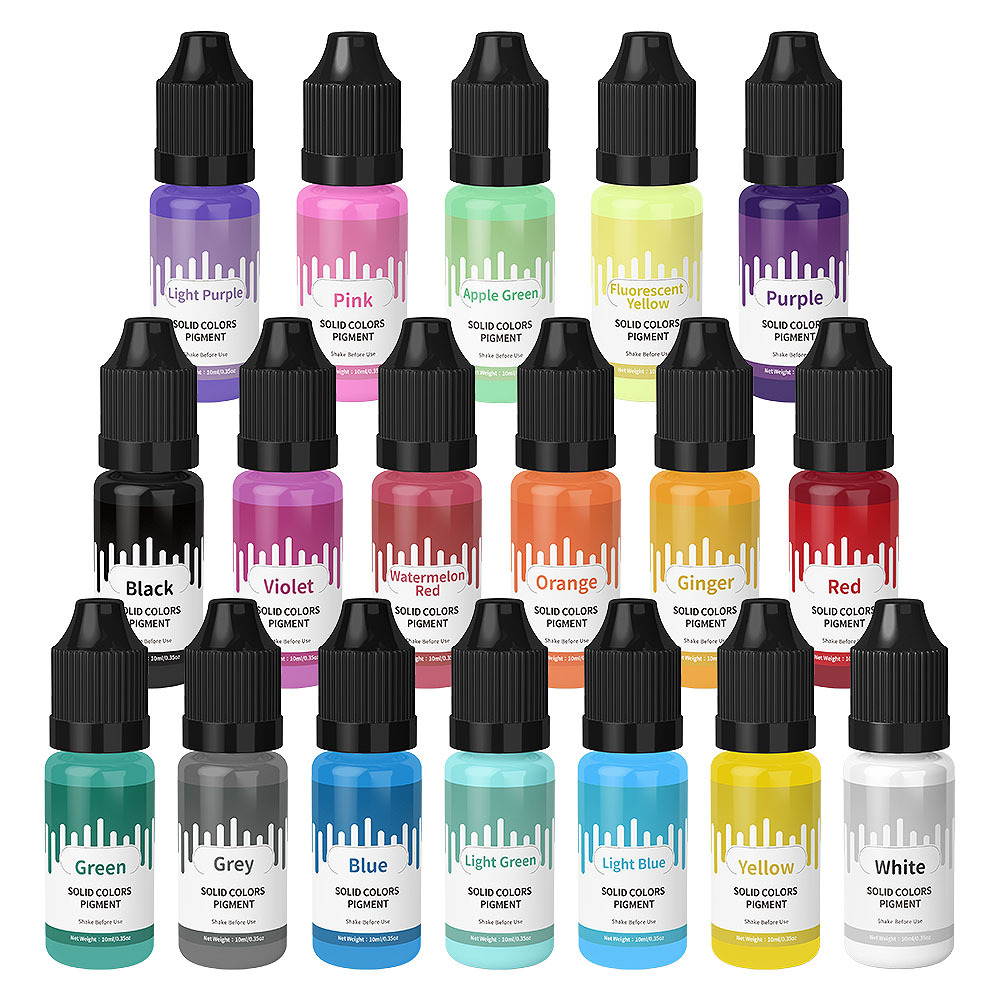 Resin Pigment Set - 18 색상 10ml 마카롱 솔리드 파스텔