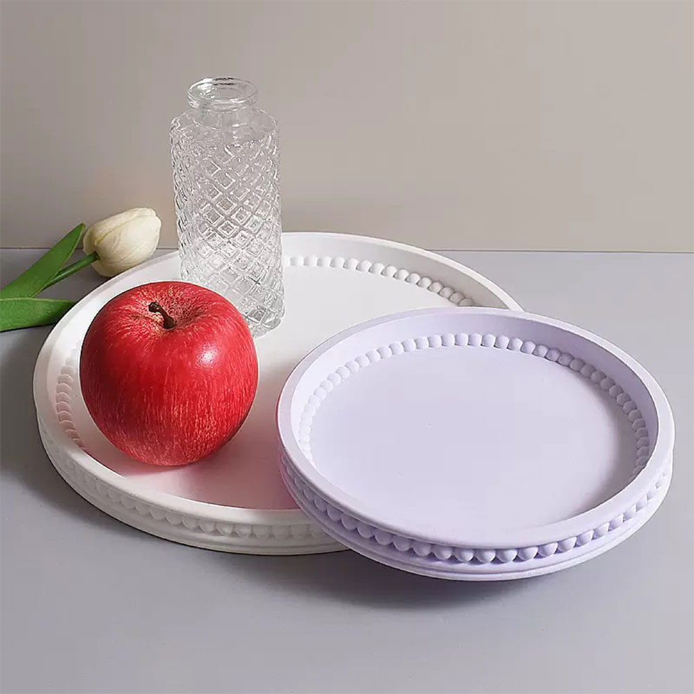 Coaster Mold Round - 라운드 스토리지 트레이 실리콘 몰드 스트라이프