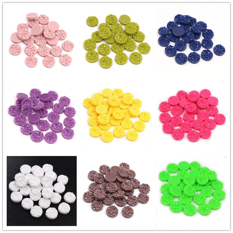 Resin Craft Projects - 40pcs 수지 Druzy Cabochons 돔 8/10/12mm