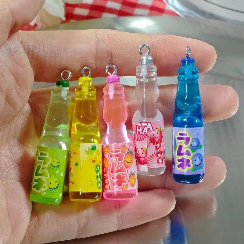 Resin Craft Projects - 10Pcs 작은 소다병 레진 참 장식품