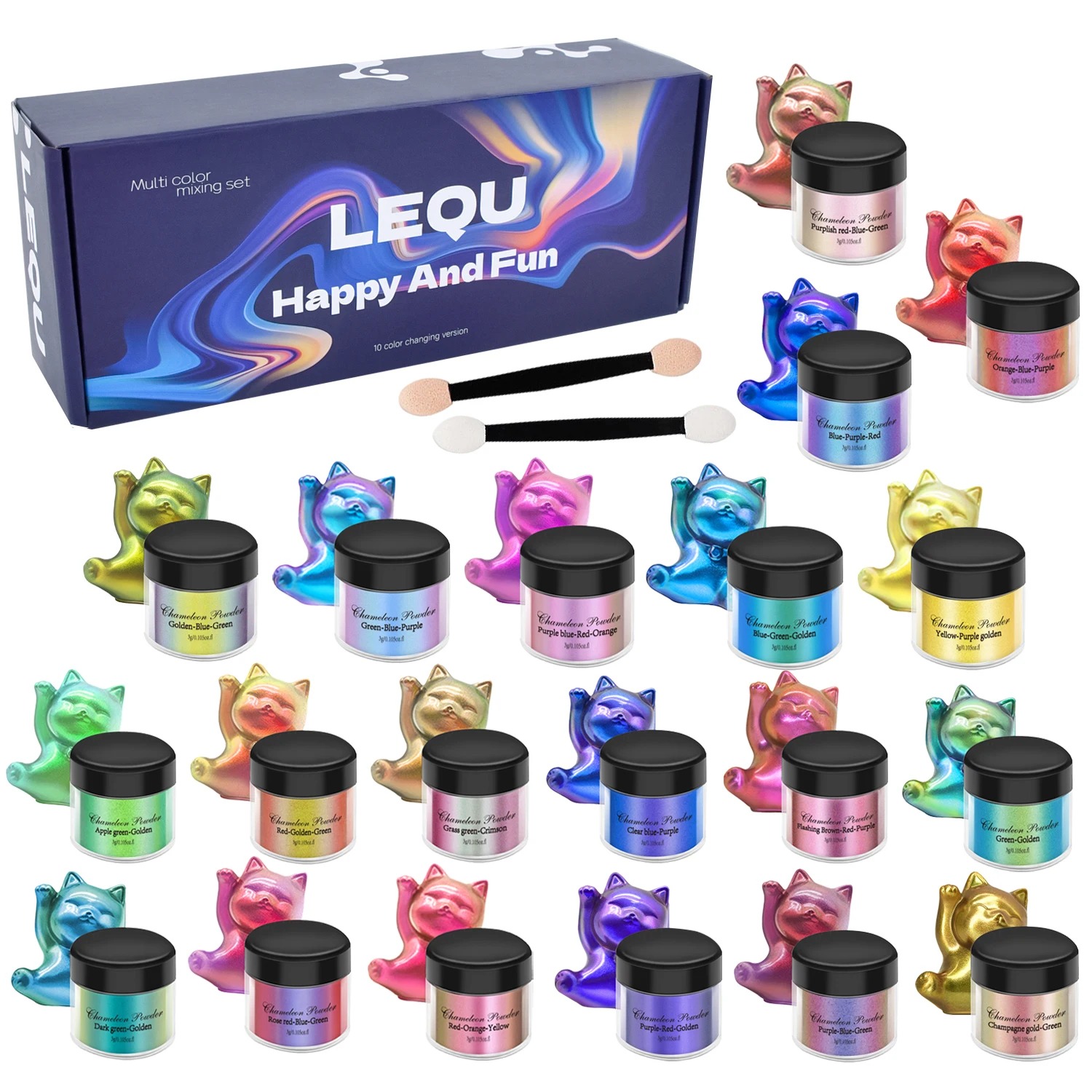 Resin Pigment Set - 카멜레온 핑크 네일 크롬 파우더 피그먼트