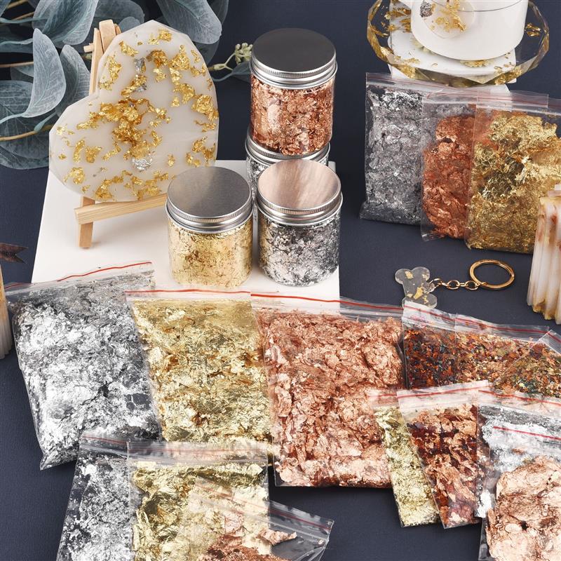 Gold Foil Flakes - 반짝이는 호일 종이 금박 DIY 네일