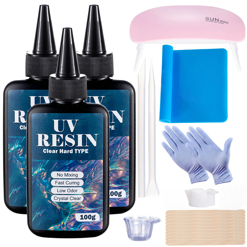 Epoxy Uv Resin Kit - 100g/250g 투명 UV 수지 하드 타입