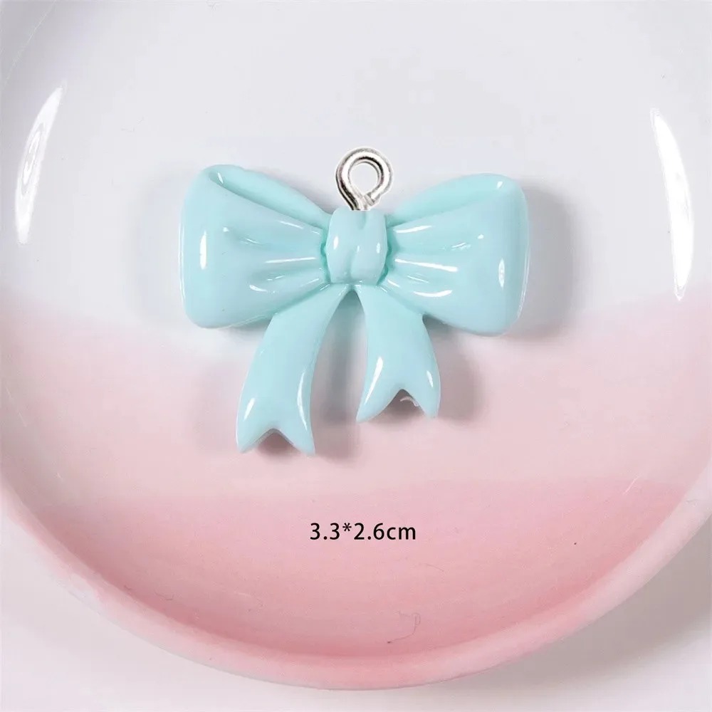 10 조각 캔디 컬러 보우 수지 참 수제 장식품 여성  - Resin Craft Projects 리뷰 및 가격