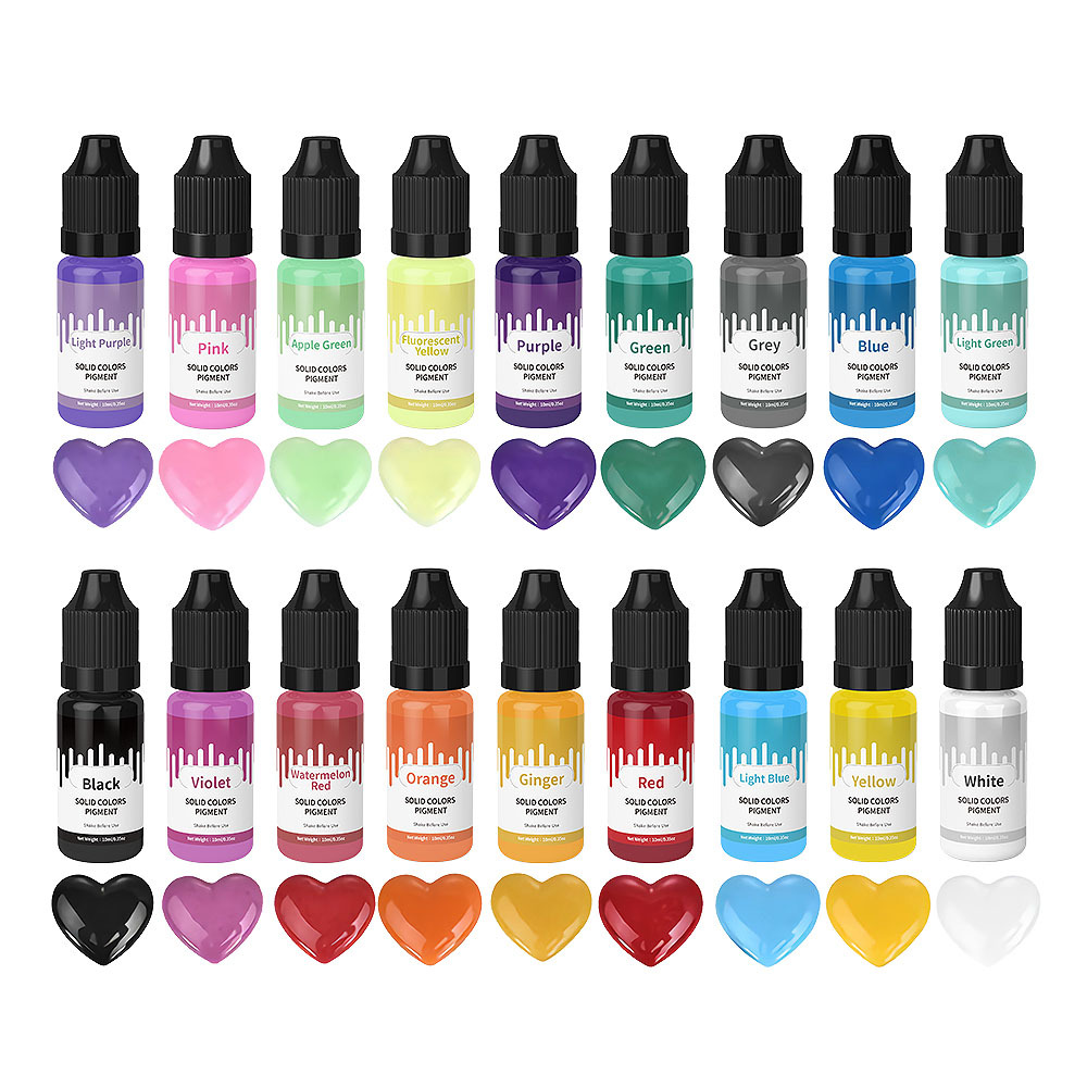 18 색상 10ml 마카롱 솔리드 파스텔 컬러 수지 안 - Resin Pigment Set 리뷰 및 가격