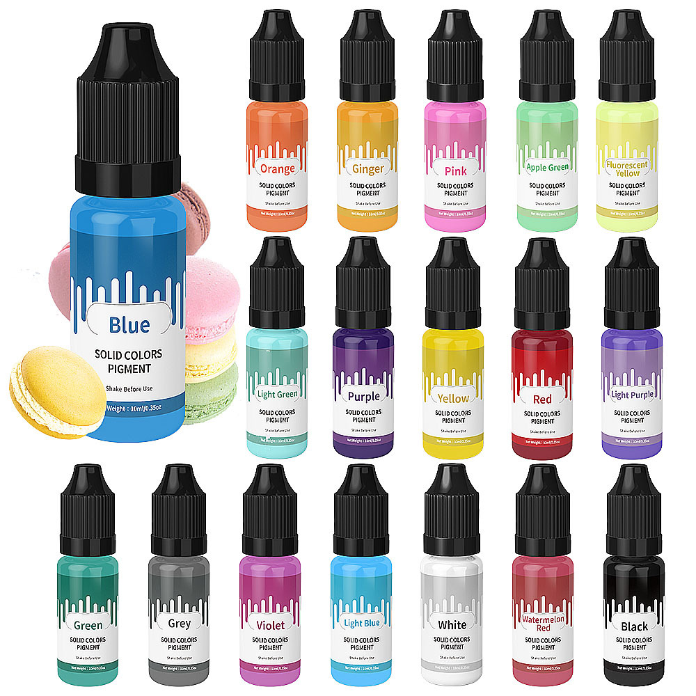 18 색상 10ml 마카롱 솔리드 파스텔 컬러 수지 안 - Resin Pigment Set 리뷰 및 가격