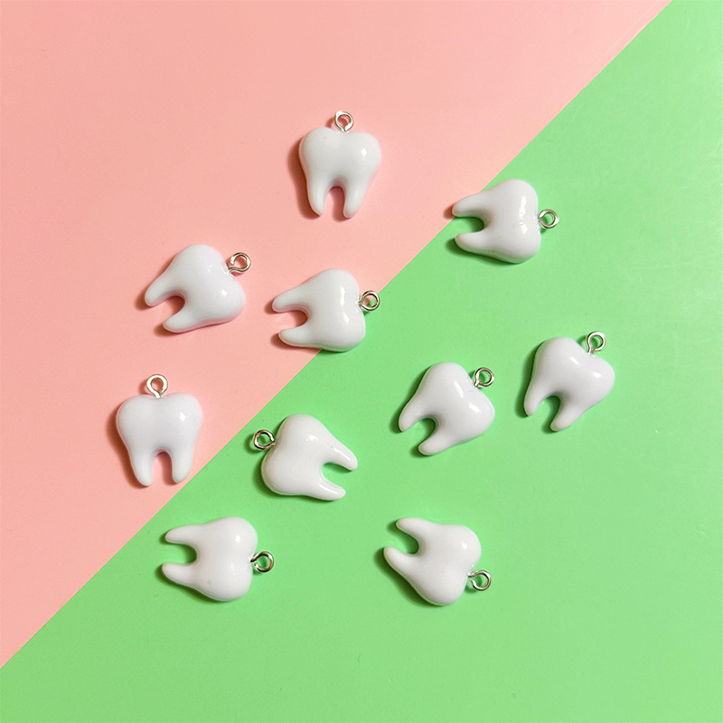 귀여운 흰색 치아 레진 펜던트 10개, 작은 치아 참  - Resin Craft Projects 리뷰 및 가격