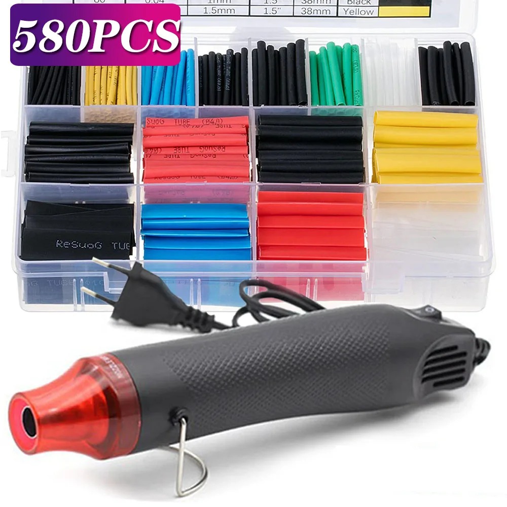 580/530/127PCS 열수축 튜브 키트 2:1 수 - Heat Gun Small 리뷰 및 가격