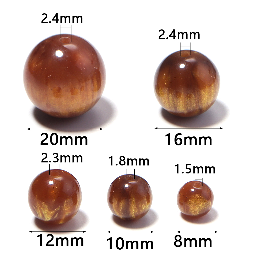 5-30개/세트 8-20mm 금박 레진 비즈 골드 브라 - Resin Craft Projects 리뷰 및 가격