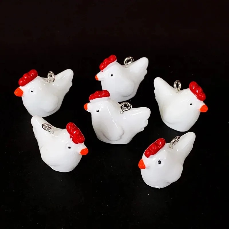 10Pcs 귀여운 미니 3D 치킨 수지 참 장식품 만화 - Resin Craft Supplies 리뷰 및 가격