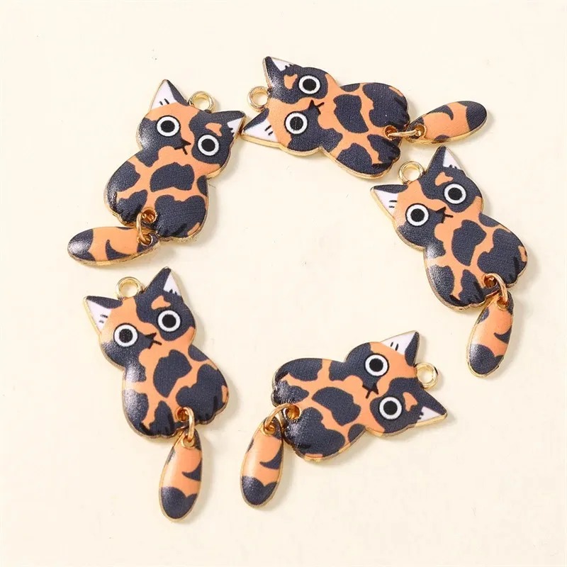 10Pcs 16×39mm 귀여운 만화 고양이 수지 참  - Resin Craft Projects 리뷰 및 가격