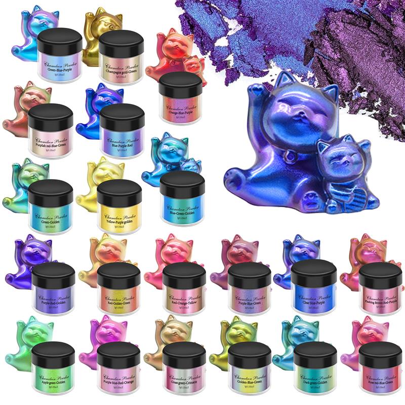 미러 카멜레온 송진 안료 글리터 매직 변색 진주 파우더 - Resin Pigment Set 리뷰 및 가격