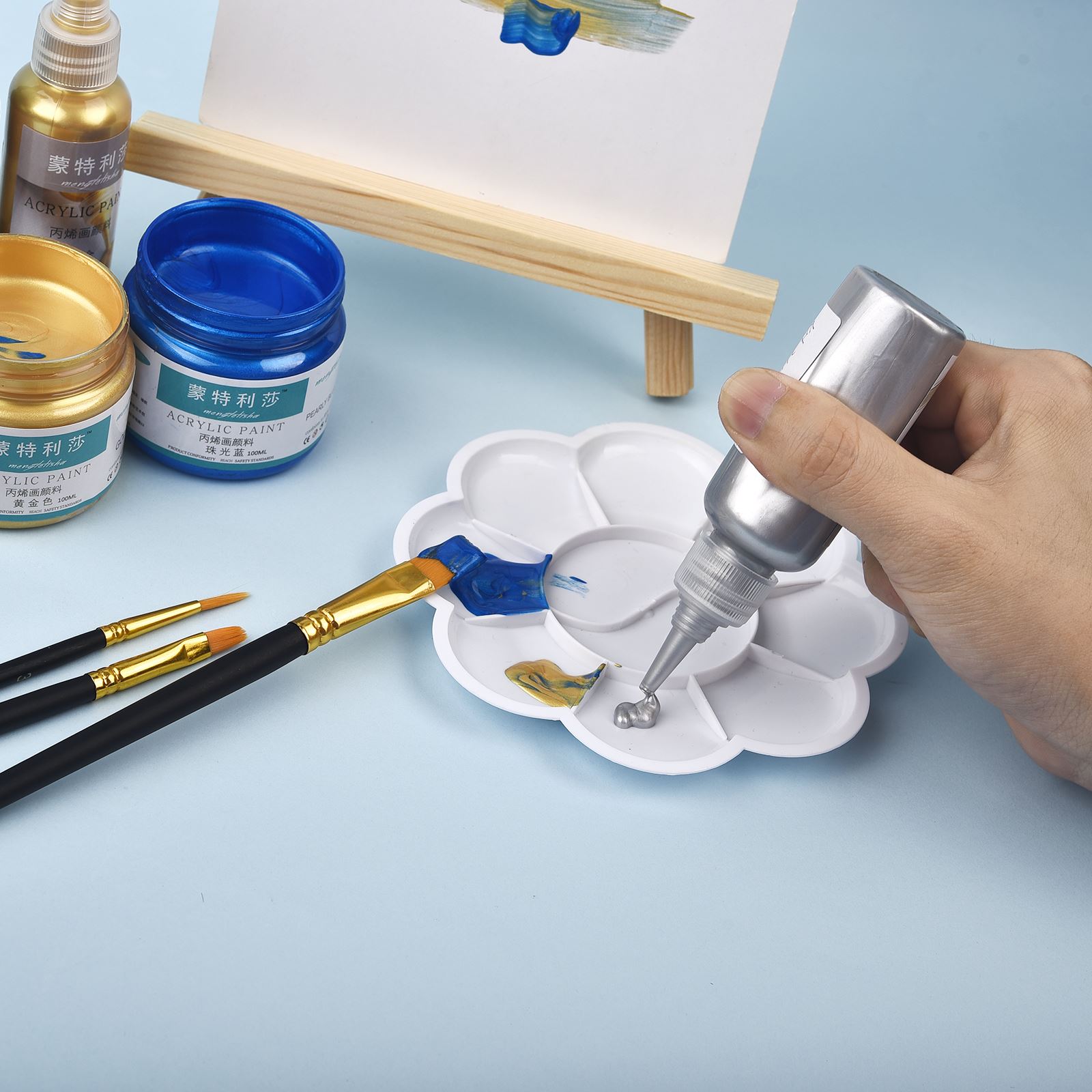 7 가지 색상 60ml/병 금속 진주 빛 아크릴 페인트 - Resin Pigment Set 리뷰 및 가격