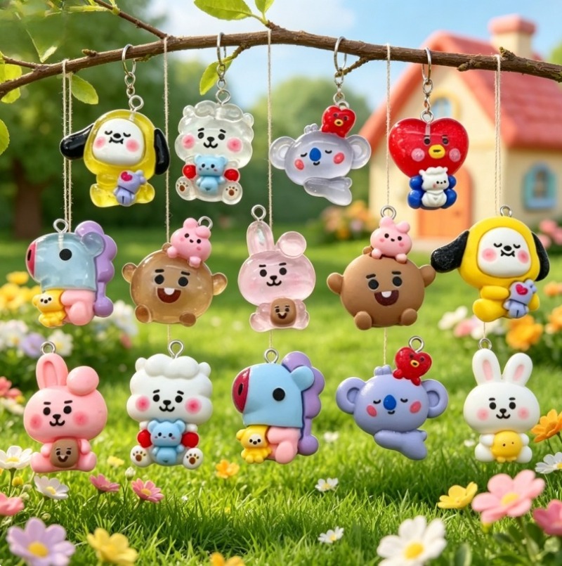7pcs BT21 수지 만화 참 DIY 액세서리 공예  - Resin Craft Projects 리뷰 및 가격