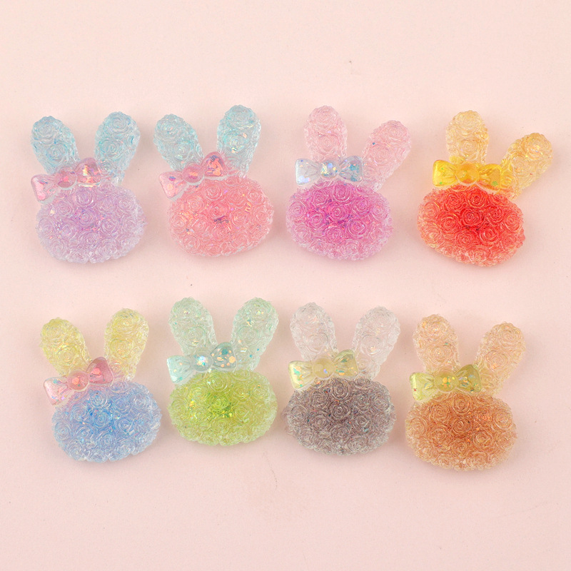 5PCS 18*25mm 빛나는 그라데이션 토끼 수지 카 - Resin Craft Supplies 리뷰 및 가격