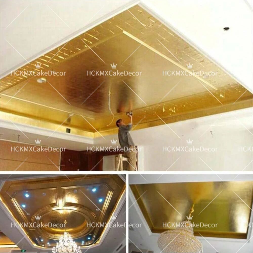 100개입 모조 금박 시트, 다양한 색상의 금속 호일  - Gold Foil Flakes 리뷰 및 가격