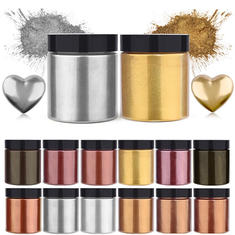 50g 쉬머 메탈릭 골드 실버 컬러 안료 진주 빛 착색 - Resin Pigment Set 리뷰 및 가격