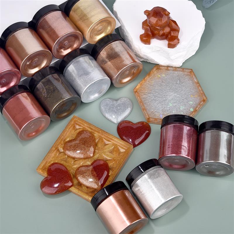 50g 쉬머 메탈릭 골드 실버 컬러 안료 진주 빛 착색 - Resin Pigment Set 리뷰 및 가격