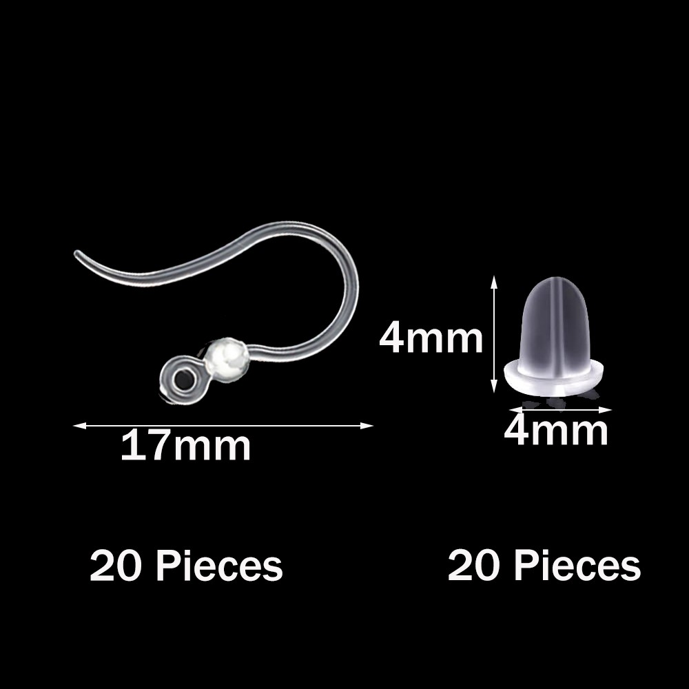 40개 투명 플라스틱 귀걸이 훅 이어 와이어 루프 포함 - Resin Craft Projects 리뷰 및 가격