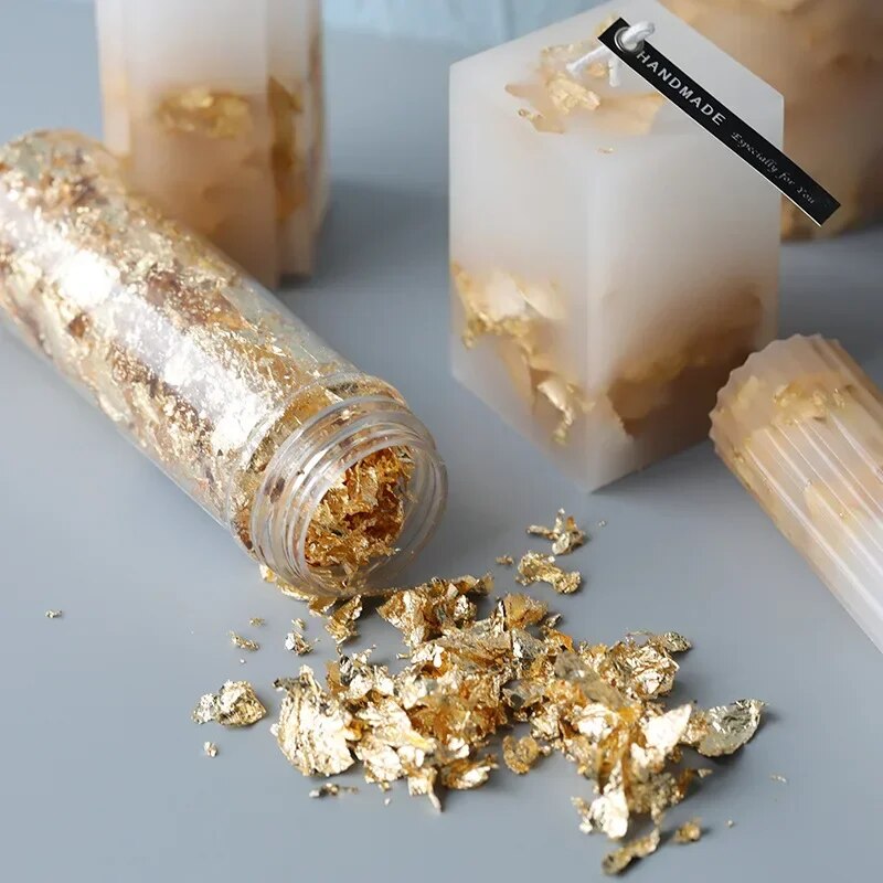 송진 네일 페인팅용 금속 호일 플레이크, 캔들 공예 및 - Gold Foil Flakes 리뷰 및 가격